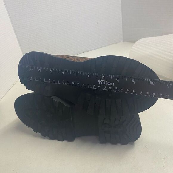 JUST FAB Women’s Claudine E Booties‎ Leopard Black Lace Up Boots - Picture 6 of 11